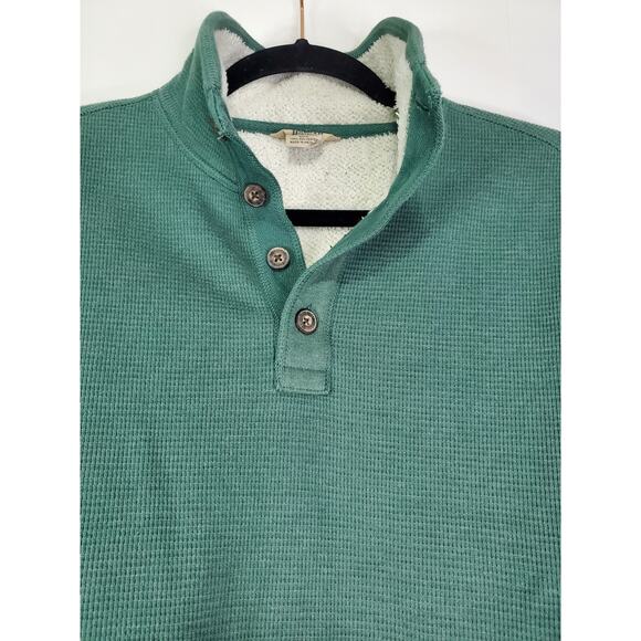 Duluth Trading Men's Burly Thermal Sherpa-Lined Mock Shirt Waffle Knit Pullover - Picture 6 of 12